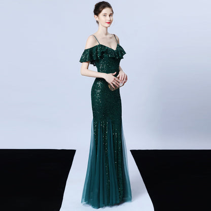 Silk Thread Fringe Beaded Formal Dresses