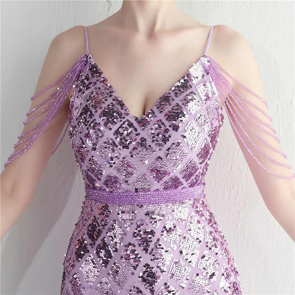 Beaded Illusion Beaded Formal Dress