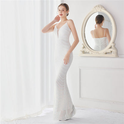 Wave Gradient Beaded Formal Dress