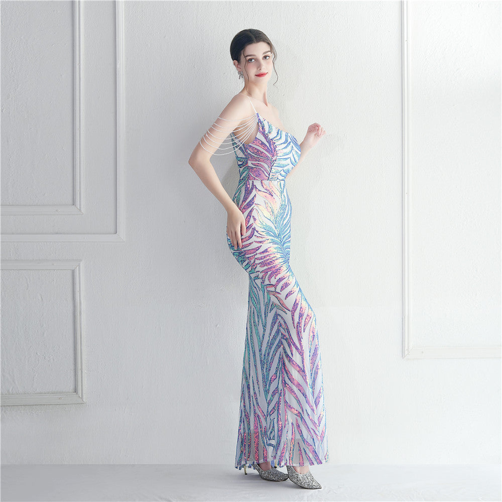 Beaded Sexy Halter Formal Dress