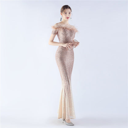 Mireille Off Shoulder High-End Evening Formal Dress