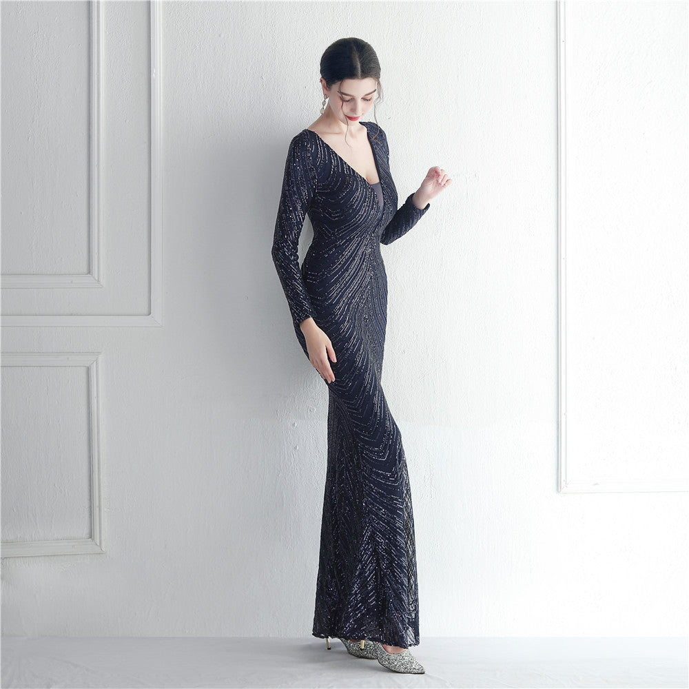 Sequined Fishtail Formal Dress