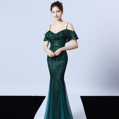 Silk Thread Fringe Beaded Formal Dresses
