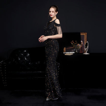 Illusion Beaded Formal Dress