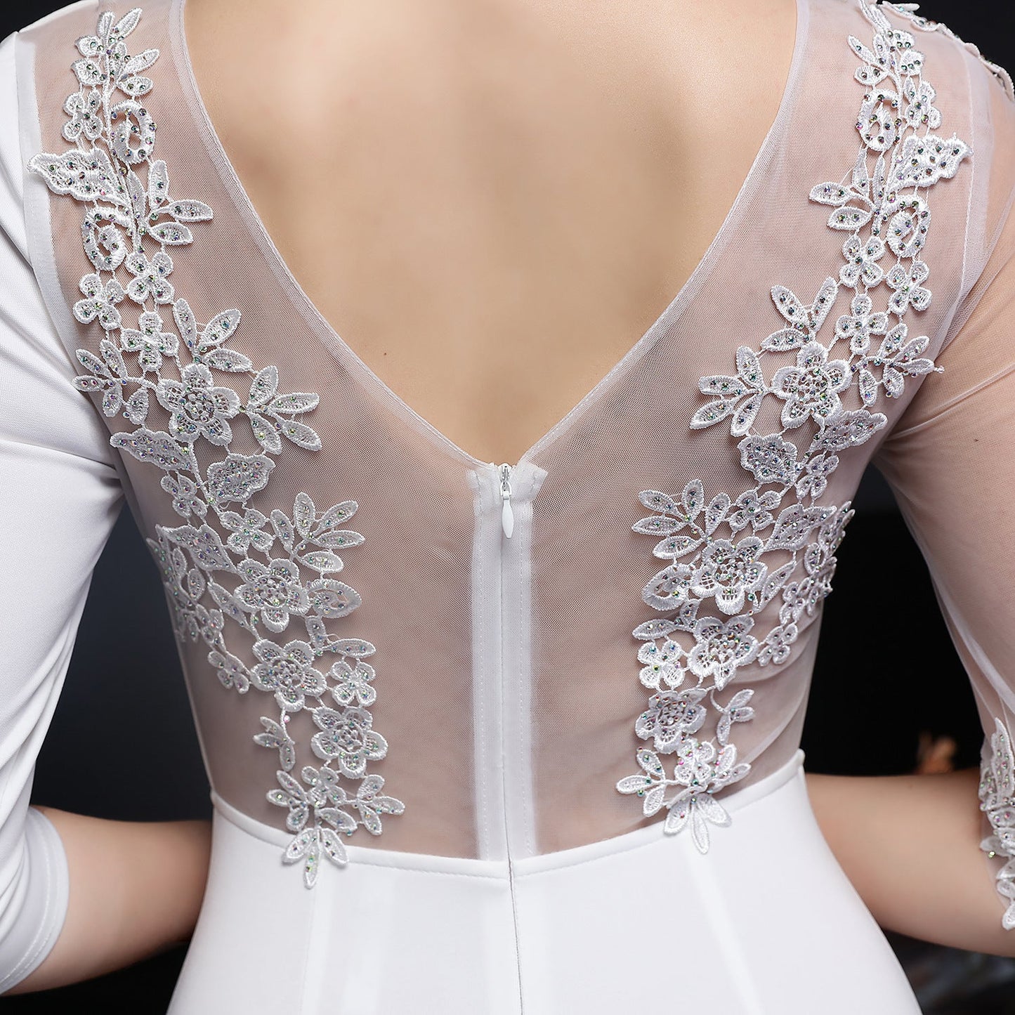 Lace Rhinestone Formal Dress