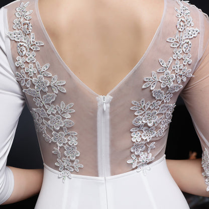 Lace Rhinestone Formal Dress