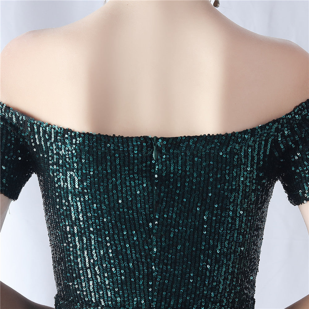 Gradient Beaded Formal Dress