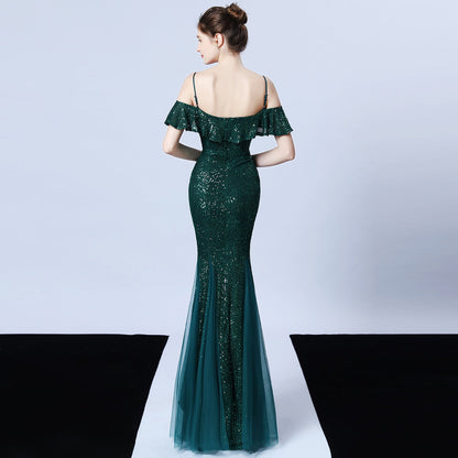 Silk Thread Fringe Beaded Formal Dresses
