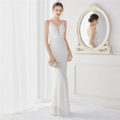 Wave Gradient Beaded Formal Dress