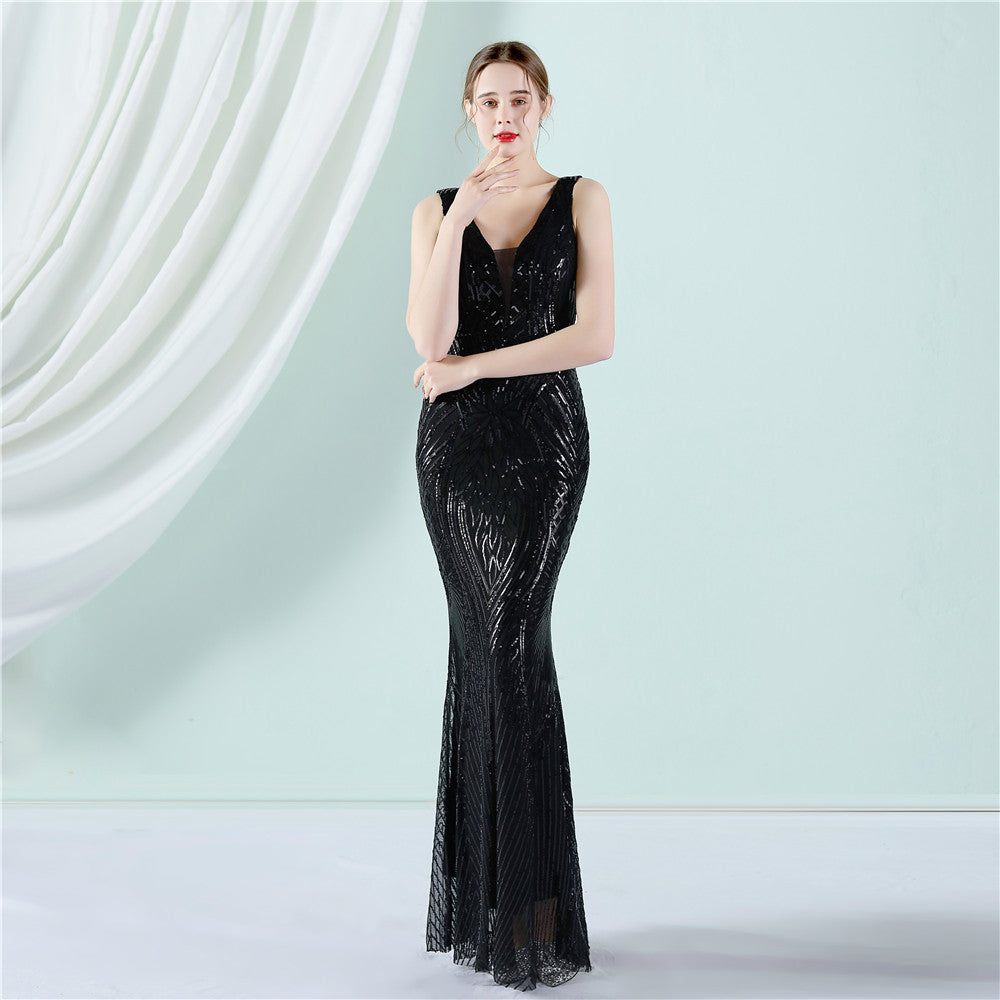 Sleeveless Sequin Formal Dress