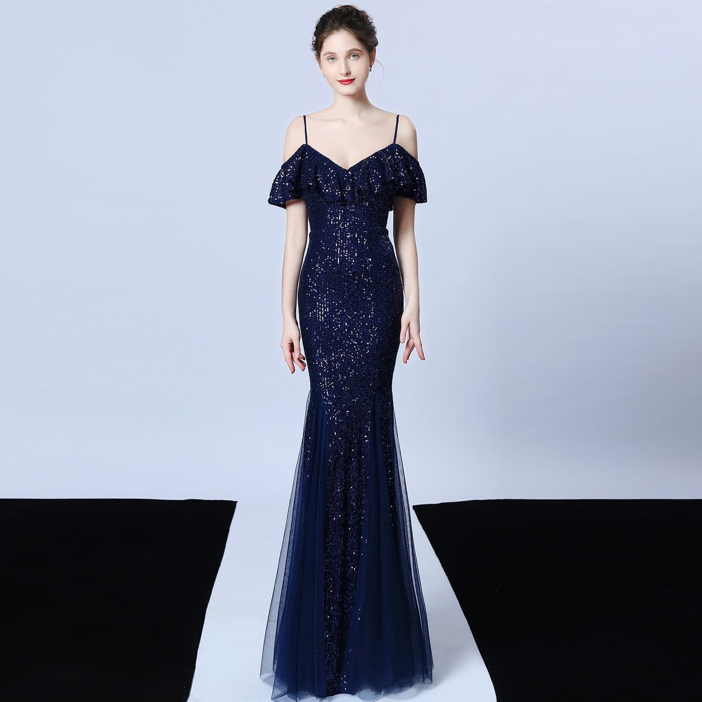 Silk Thread Fringe Beaded Formal Dresses