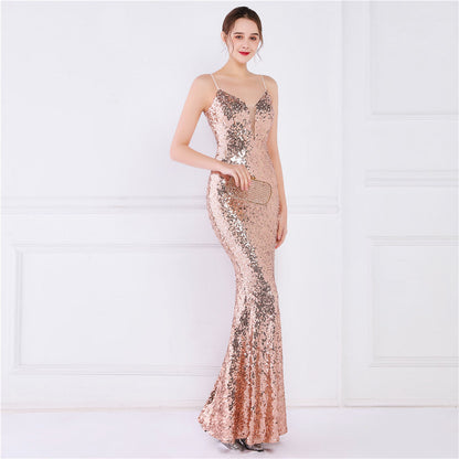 Beaded Position Flower Formal Dress