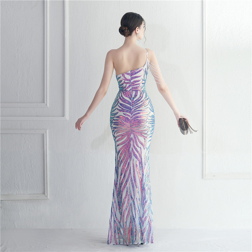 Beaded Sexy Halter Formal Dress