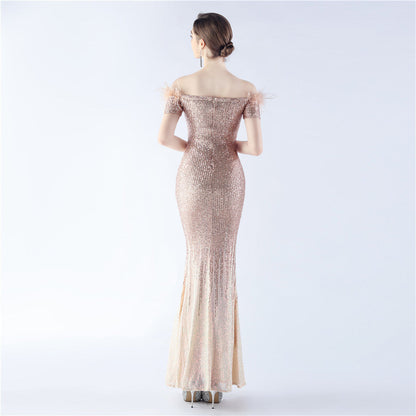 Mireille Off Shoulder High-End Evening Formal Dress