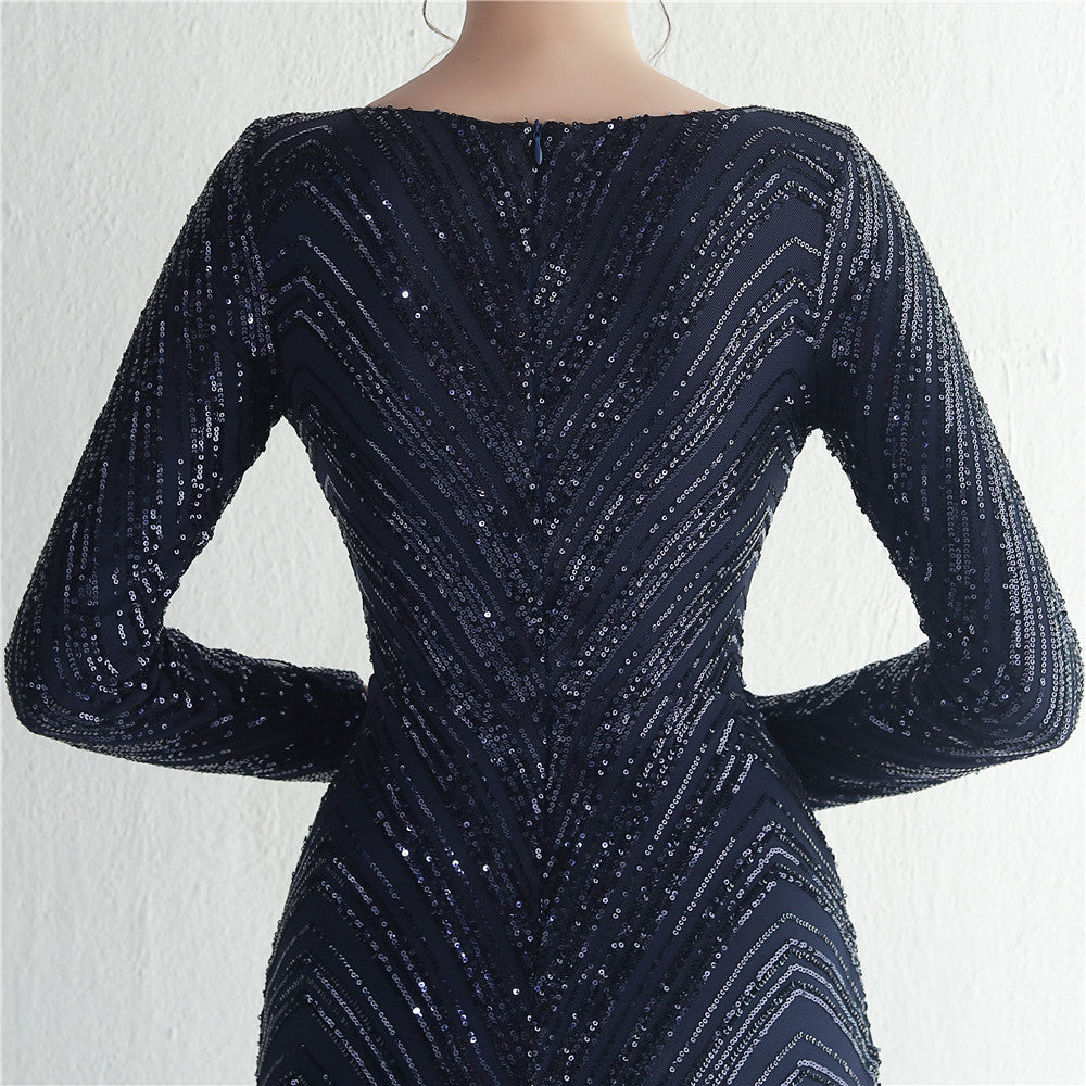 Sequined Fishtail Formal Dress