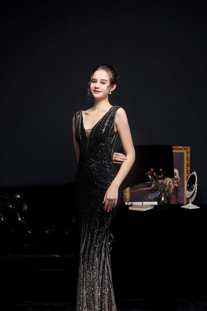 Sleeveless Sequin Formal Dress