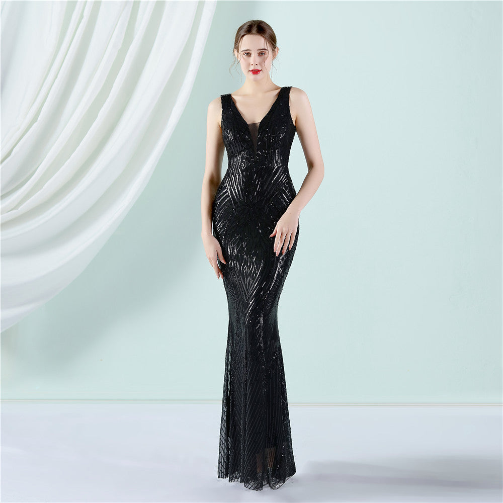 Sleeveless Sequin Formal Dress
