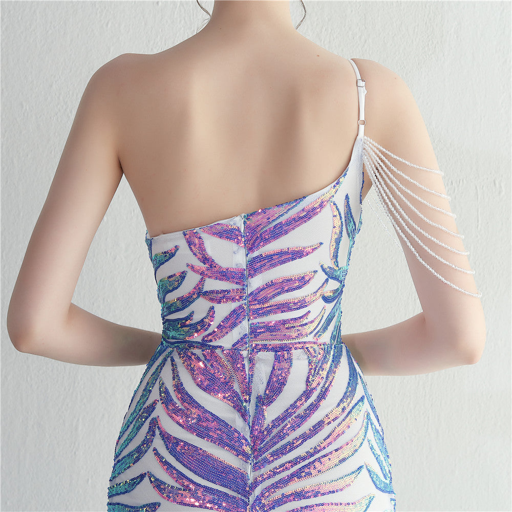 Beaded Sexy Halter Formal Dress