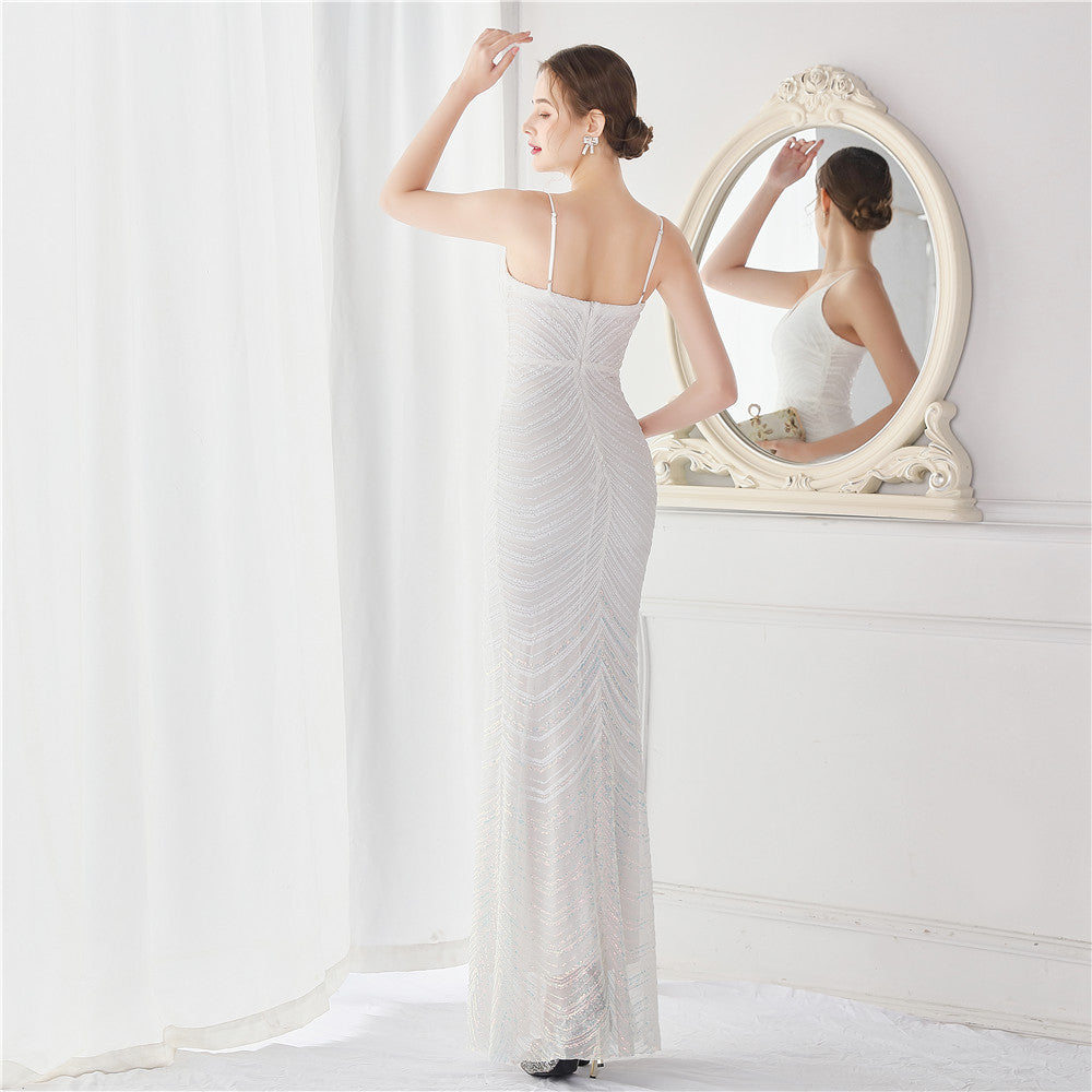 Wave Gradient Beaded Formal Dress