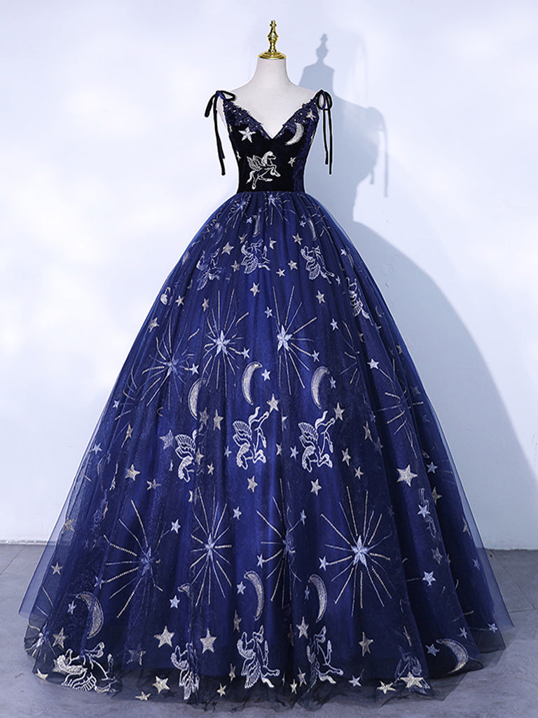 Blue Lace Maxi Dress