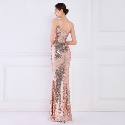 Beaded Position Flower Formal Dress