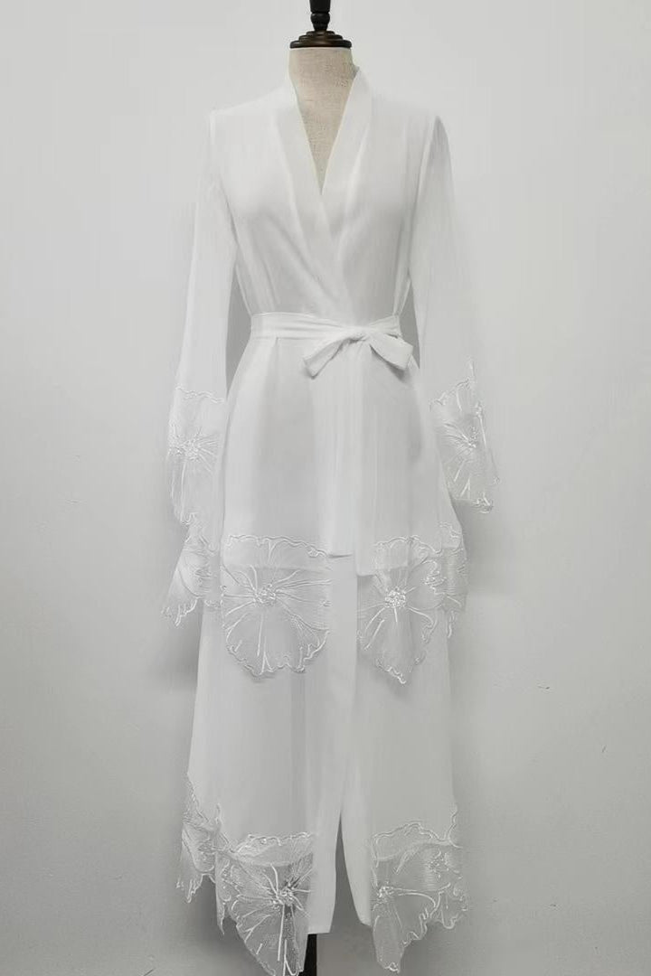 1pcs Lace Embroidery Double-Layer Cardigan