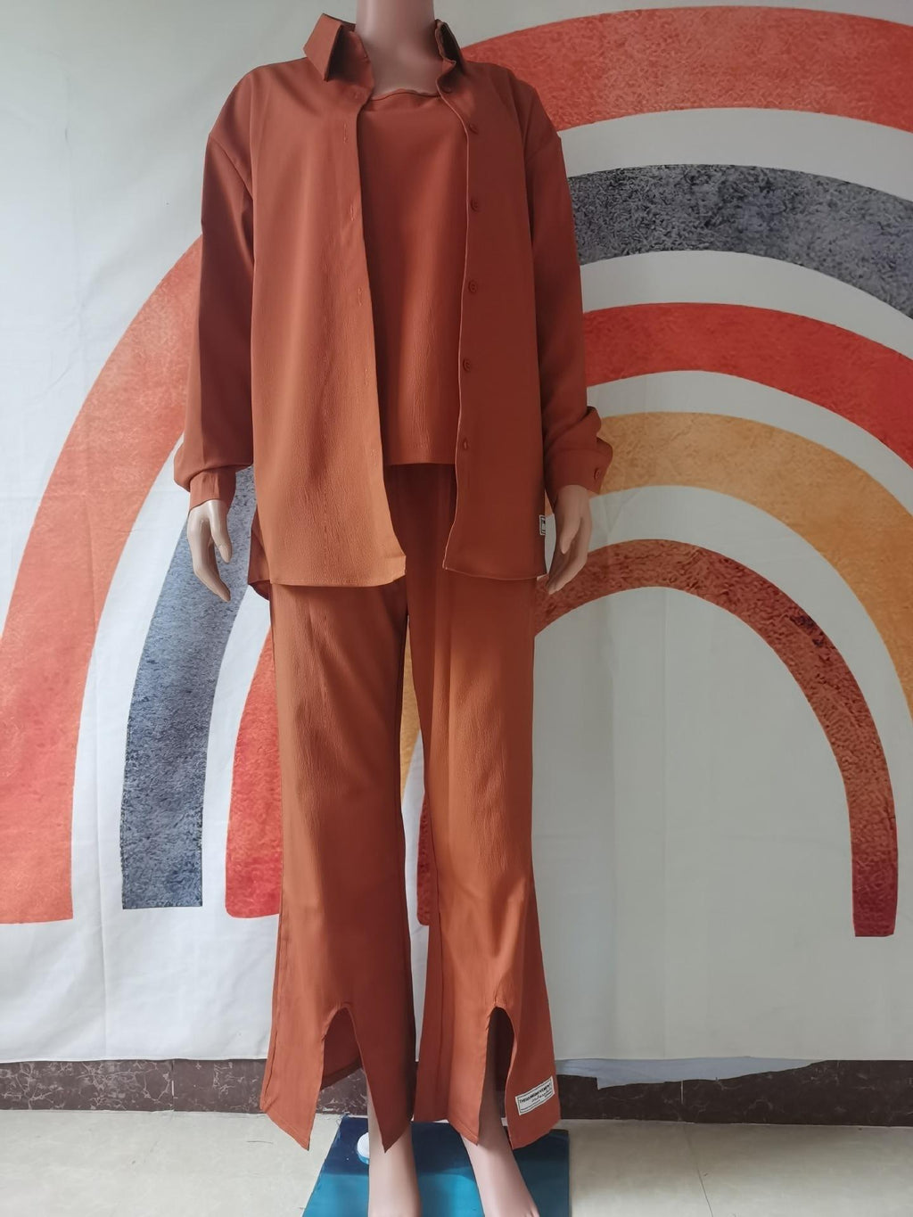 3pcs Set Long Sleeved Shirt Vest and Pants