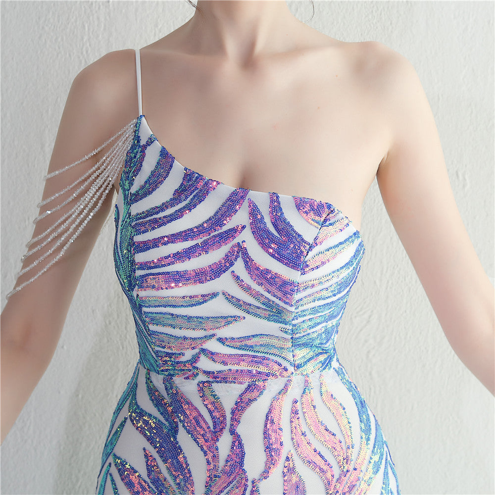 Beaded Sexy Halter Formal Dress