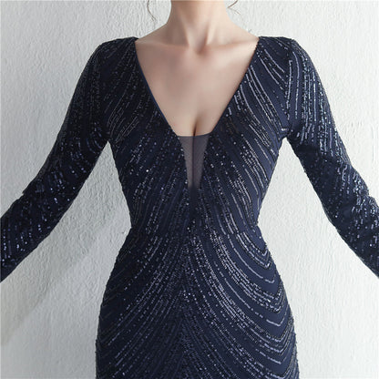 Sequined Fishtail Formal Dress