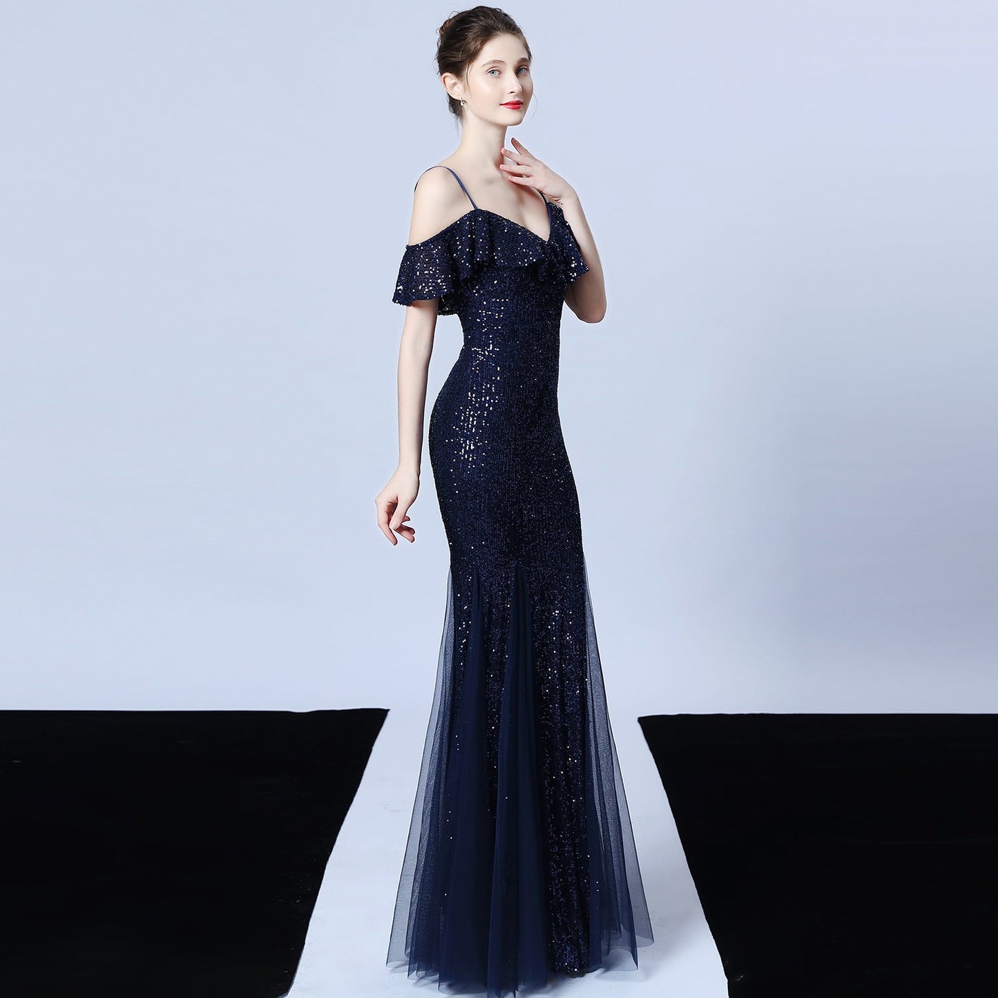 Silk Thread Fringe Beaded Formal Dresses