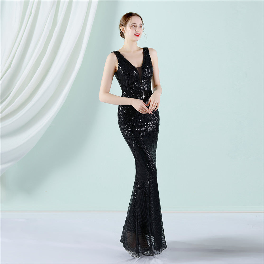 Sleeveless Sequin Formal Dress
