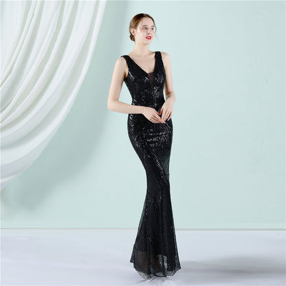 Sleeveless Sequin Formal Dress