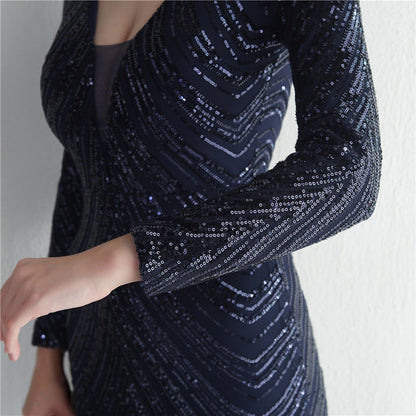 Sequined Fishtail Formal Dress