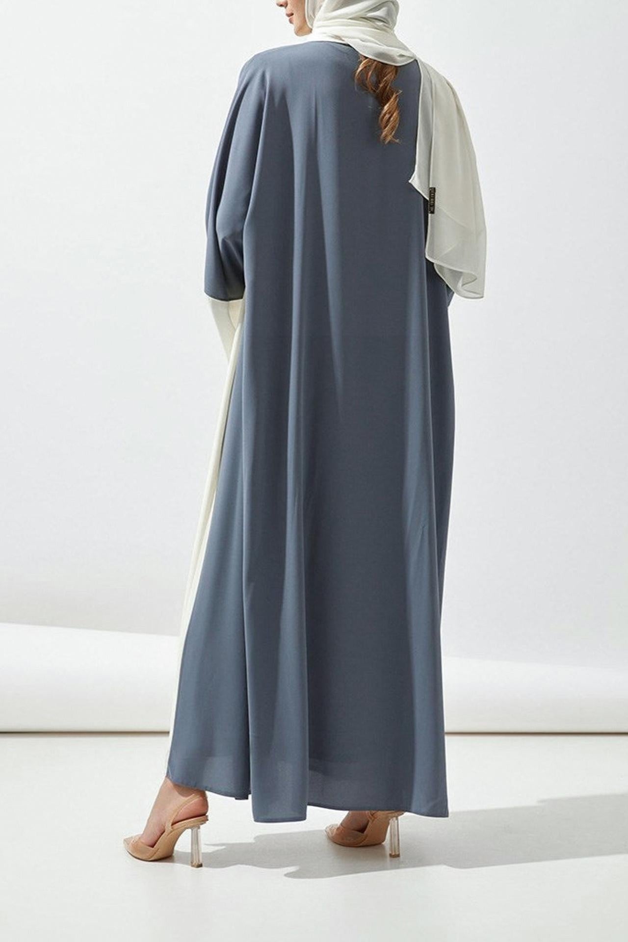 2pcs Set Nidha Medium Length Abaya and Headscarf (UK4-UK28,5'3-5'7)