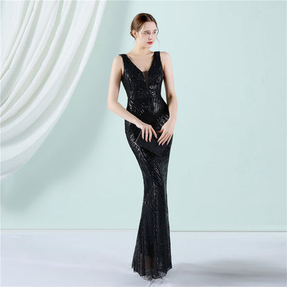 Sleeveless Sequin Formal Dress