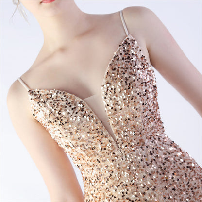 Azura Long Spaghetti Strap Evening Formal Gown