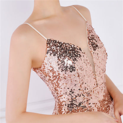 Beaded Position Flower Formal Dress
