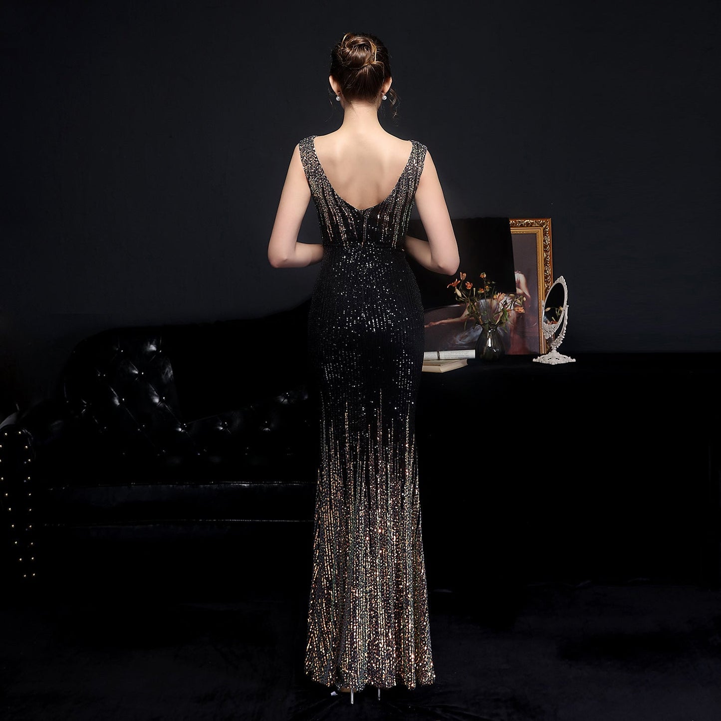 Sleeveless Sequin Formal Dress
