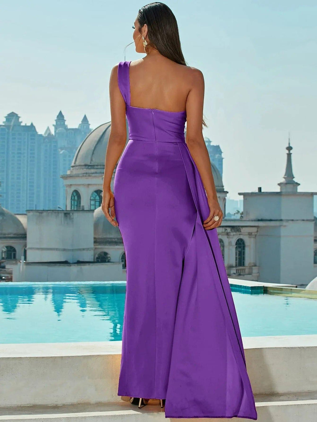 Draping Maxi Prom Dress