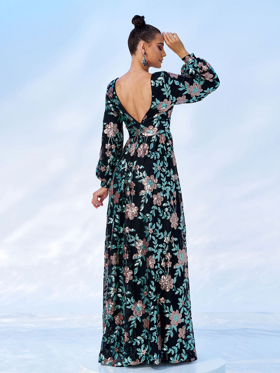 V-Neck Backless Tulle Apricot Prom Dress