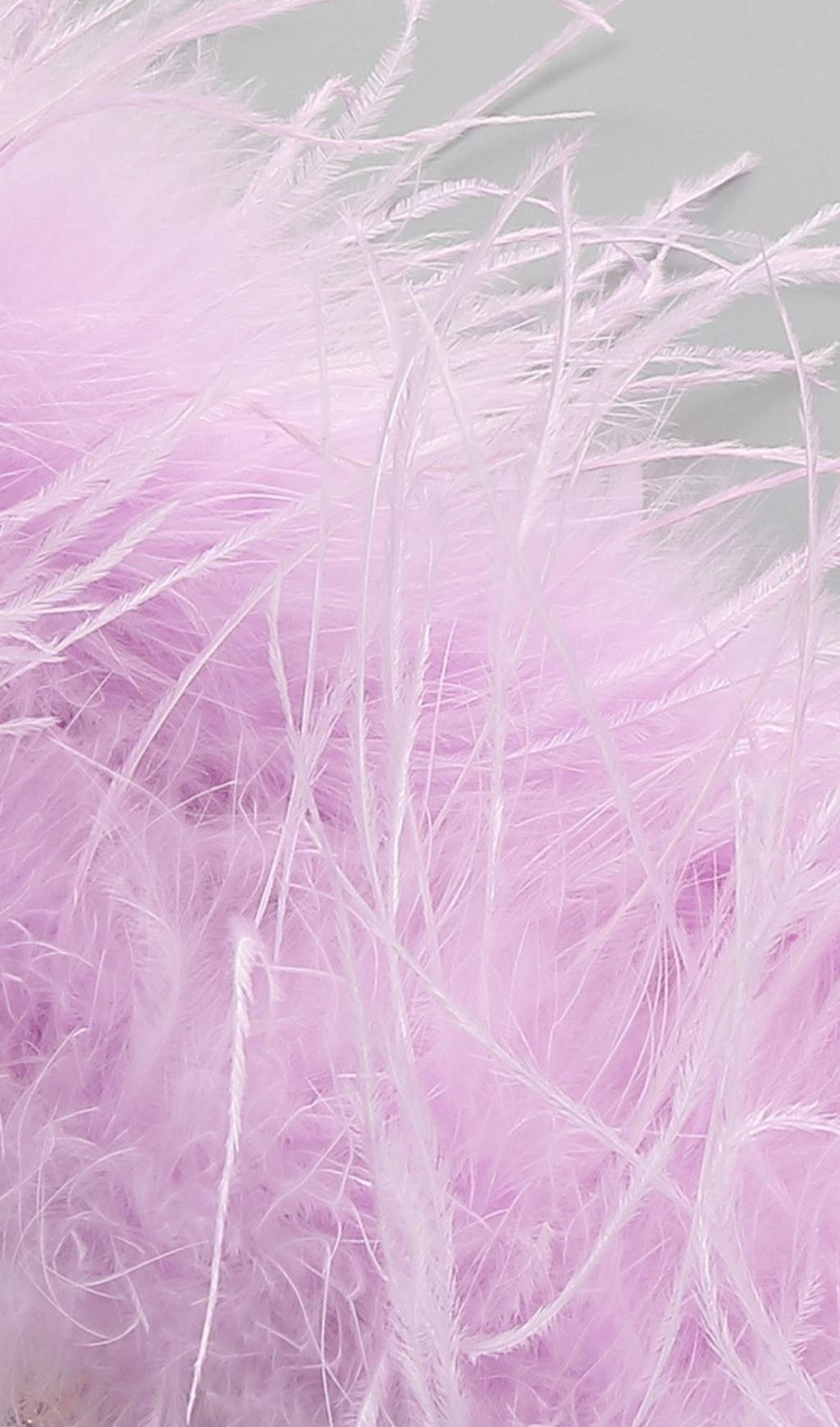 フェザースパンコールミディドレス（パープル）