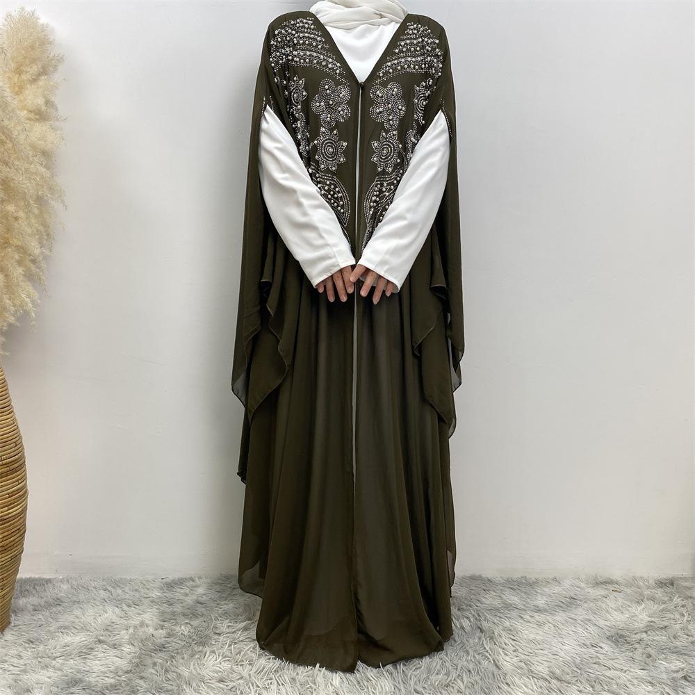Muslim Rhinestone Cardigan Dress