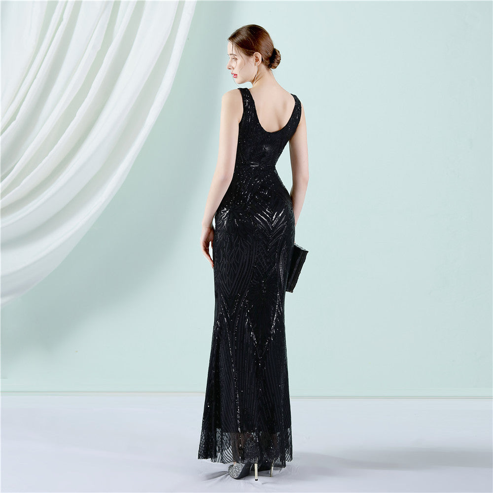 Sleeveless Sequin Formal Dress