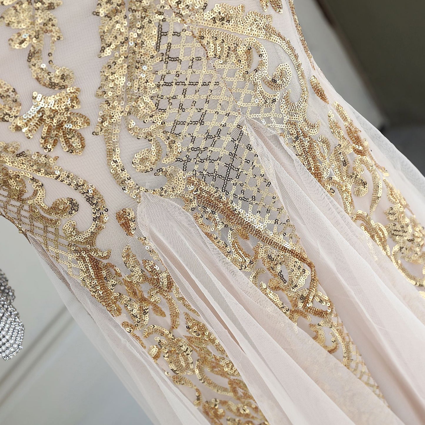 One Shoulder Beaded Formal Dress