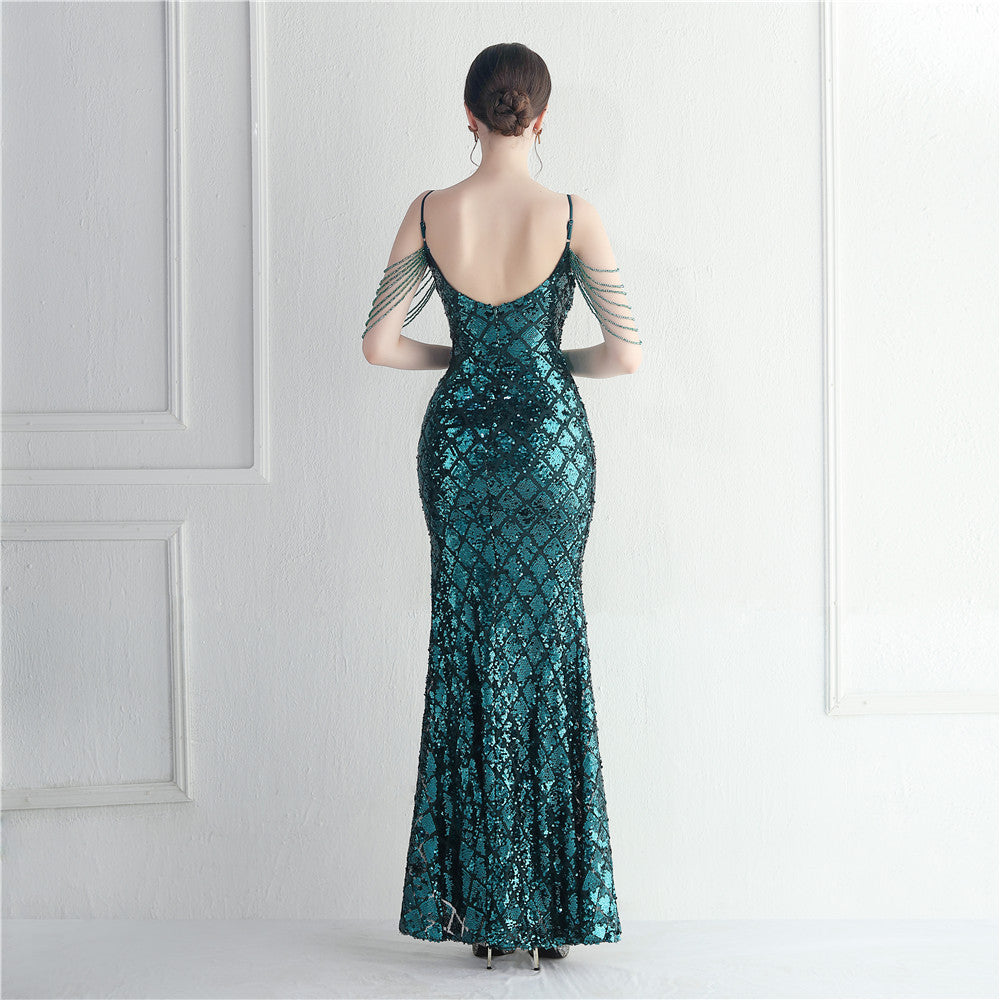 Beaded Illusion Beaded Formal Dress