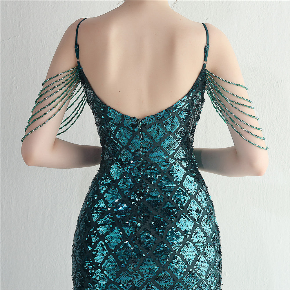 Beaded Illusion Beaded Formal Dress