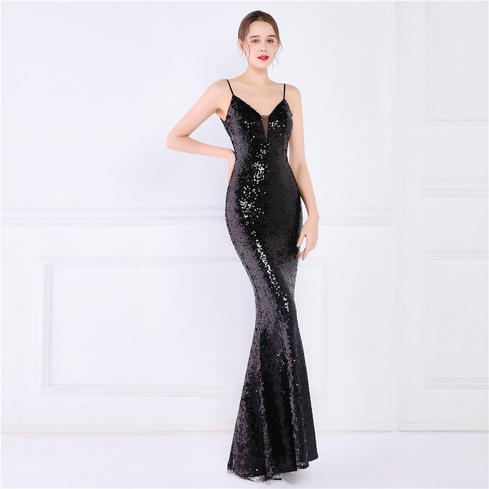 Beaded Position Flower Formal Dress