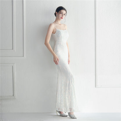 Positioned Floral Beaded Formal Dress