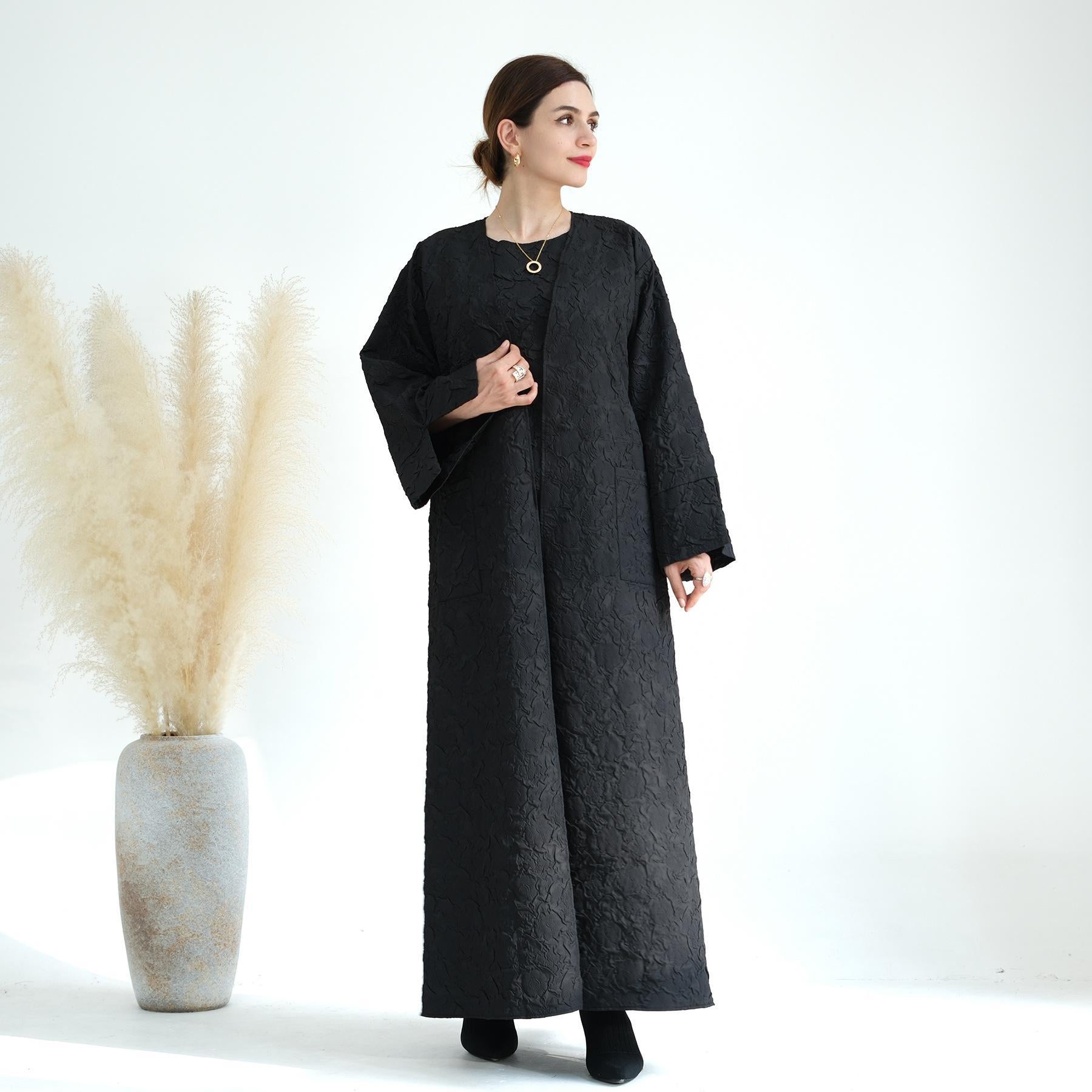 Cardigan with Vest Dress Abaya Robe