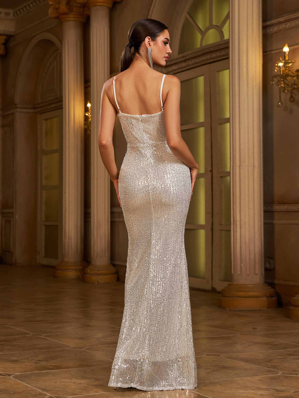 Spaghetti Sequin Cami Dress